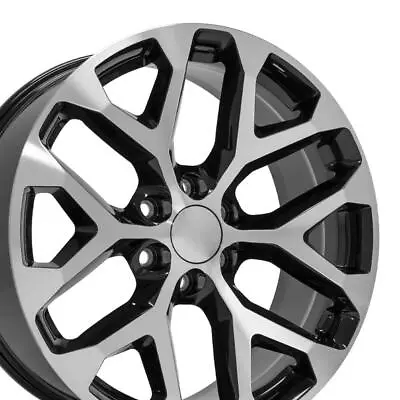 22 In Machined Black 5668 Snowflake CK156 Rims SET Fits Silverado Tahoe Suburban • $960