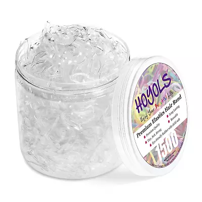 HOYOLS Clear Elastic Hair Rubber Bands 1500Pcs Mini Small Clear Ponytail Elasti • $10.28