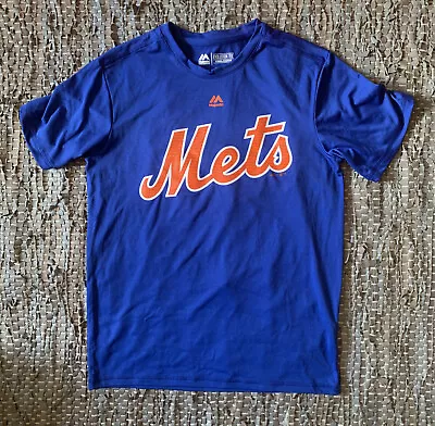 *youth* New York Mets T-shirt Jersey Mlb Blue Cool Base - Size Yl L Youth Large • $18.99