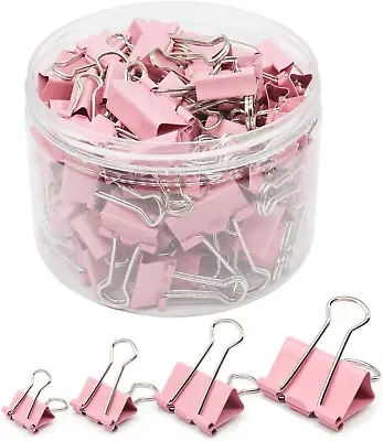 Binder Clip Paper Clamps Assorted Sizes (Mini Small Medium Large) 100 Pcs C • $11.75