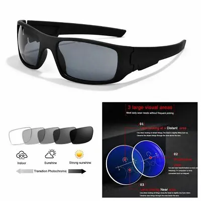 Cycling Multifocal Progressive Photochromic Varifocal Sport Bike Reading Glasses • £17.99