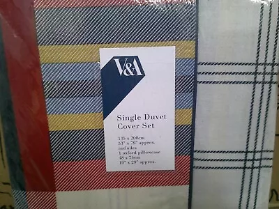 V & A Fusion 135 X 200cm Single  Duvet Cover Set • £22