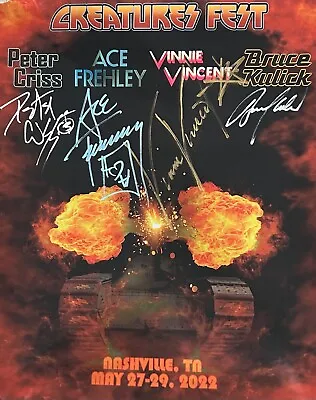 KISS Signed Poster KISS Autograph Lithograph Peter Criss Ace Frehley Bruce Vinny • £379.02