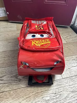 Disney Pixar Lightning McQueen Cars Kids 3D Rolling Suitcase Overnight Toy Bag • $55.99