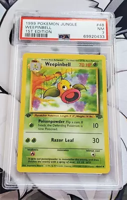 $0.99 • Buy PSA 7 Weepinbell 48/64 1st Edition 1999 Jungle Pokemon
