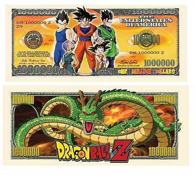 Pack Of 100 - Dragon Ball Z Million Dollar Bill • $24.95