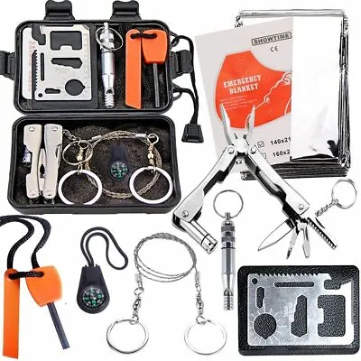 Survival Kit Outdoor Emergency Gear Kit For Camping Hiking Travelling Adventures • $19.49