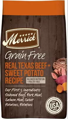 Merrick Real Texas Beef + Sweet Potato Recipe Chicken-Free Adult Dry Dog Food • $48.99