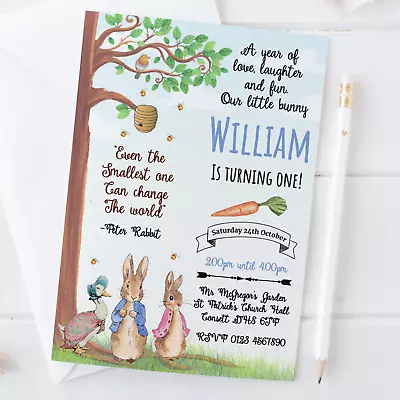 10 Personalised Peter Rabbit Garden Birthday Party Invitations Boy Peter Rabbit • £8.31