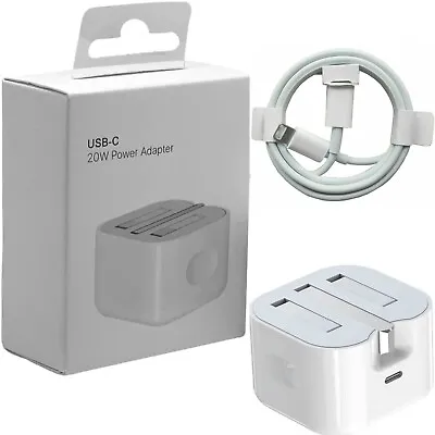 £4.25 • Buy Genuine USB-C Fast Power Adapter Charger 20W PD Plug/ Cable For IPhone 14/13/12