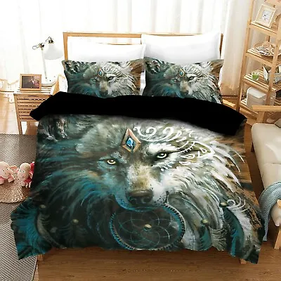 Wolf Dream Catcher Quilt/Duvet/Doona Cover Set Single Double Queen King Size  • $48.80