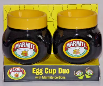 MARMITE EGG CUP HOLDER DUO SET With MARMITE PORTIONS (Best Before August 2022).* • £16