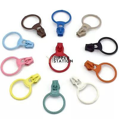 No3 Chunky Plastic Zip Slides Pulls #3 Fastenings For Resin Plastic Zippers • £2.35