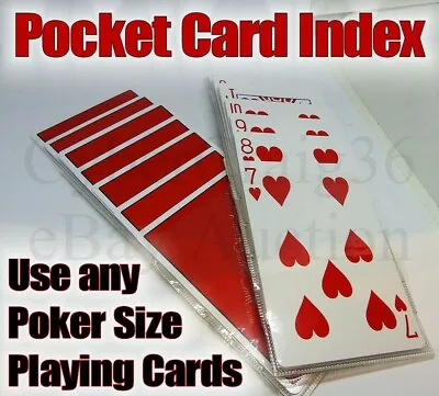 £4.95 • Buy Playing Card Pocket Index Mentalism Prediction Ultimate Magic Trick Utility Prop