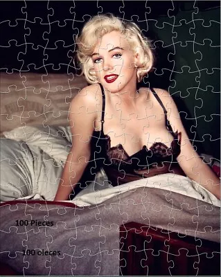 Marilyn Monroe Black Lingerie - Digital Jigsaw Puzzle - Digital Download • $3
