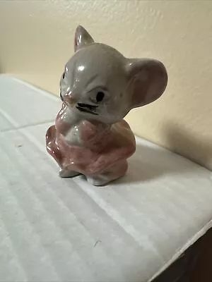 Vintage Post WW2 Japan 4” Painted And White Glazed Porcelain Mouse 2  • $13