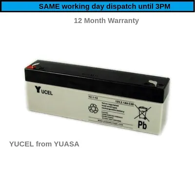 YUCEL 12V 2.1Ah (2.3Ah)Sealed Battery For Optima Compact & XM Alarm Panels • £14.95