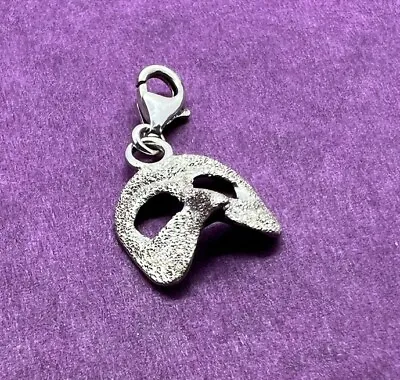 Vintage Sterling Silver Mardi Gras Masquerade Glitter Mask Charm Pendant 1.7g • $22