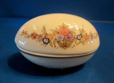 Vintage English Minton Porcelain Danbury Mint Egg Shaped Jewelry Trinket Box • $24.99