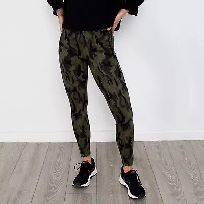 Ex George Womens Stretch  Camo Leggings With Wide Waistband Size 6-16 • £12.95