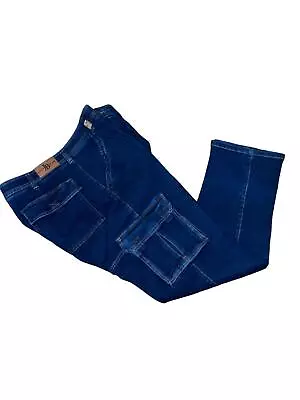 John Blair Men's Comfort Waist Cargo Denim Stretch Jeans Blue (Size: 38 X 34) • $23.09