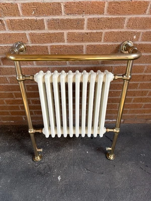 £150 • Buy Vintage Radiator Towel Rail Brass Victorian Style Floor Standing Radiator