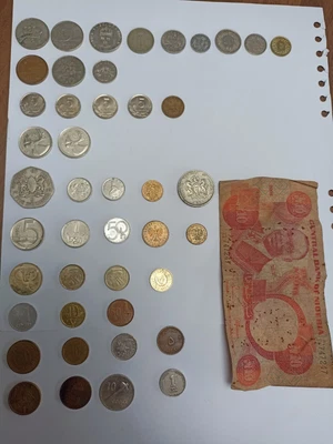 £3 • Buy Foreign Coins Swiss French Franc Krone Pesetas Drachma Yugoslavia Asia Africa