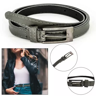 Fashion Women Lady Thin Skinny Waistband Leather Belt • £3.29