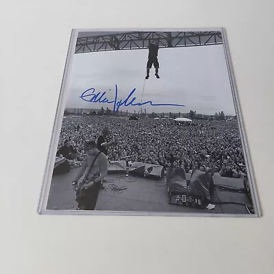 Pearl Jam Eddie Vedder Black & White 10 X 8 Photo Signed In Blue Marker COA • $250