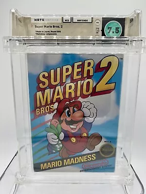 Super Mario Bros 2 WATA 7.5 Round Seal 1st PRINT Nintendo NES Not Sealed Complet • $174.99
