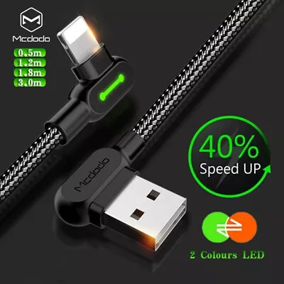 $14.99 • Buy MCDODO Fast USB Cable Heavy Duty Charging Syn Charger IPhone 90 Degree Angle AU