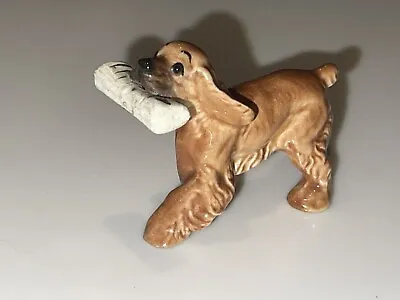 Vintage Hagen Renaker Dog Figurine Cocker Spaniel Fetching Newspaper EUC • $29.99