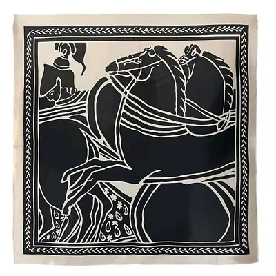 Stylish Versatile Dark Horse Pattern 100% Mulberry Silk Scarf • £21.12