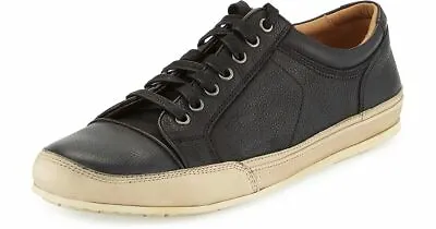 $130 • Buy John Varvatos Men Star Low Top Leather Fashion Sneaker Shoe Black Size 8