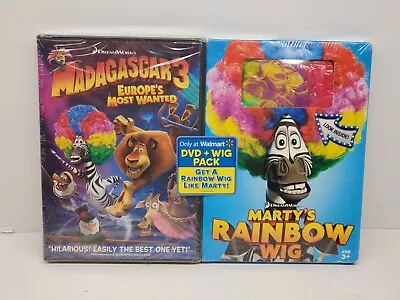 Brand New Madagascar 3: Europe's Most Wanted DVD + Bonus Marty's Rainbow Wig • $10.46