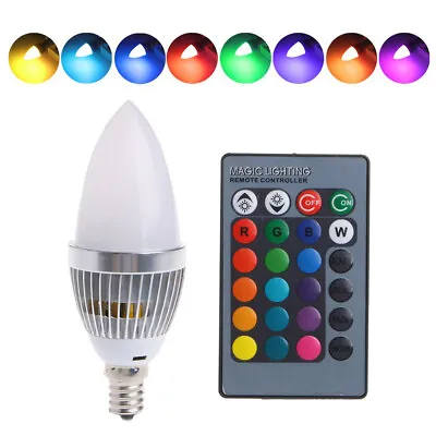 1-10PACK 3W RGB E12 E14 Candelabra LED Bulb Color Changing Candle Light Lamp US • $10.99