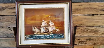 Spanish Galleon In Frame Artwork 3D Art 34X30 Cm • £8.99