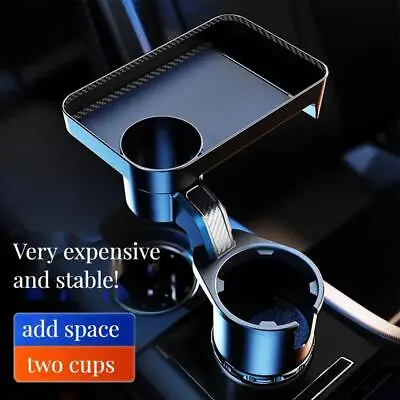 $22.02 • Buy Car Cup Holder With Attachable Tray 360° Swivel Food Eating Tray Table Expander~