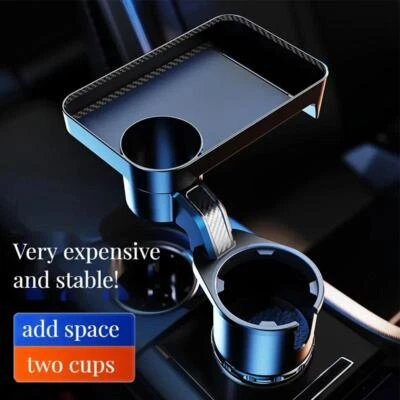 $22.26 • Buy Car Cup Holder With Attachable Tray 360° Swivel Food Eating Tray Table Expander;