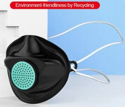 Reusable Black Face Mask Protective 30 Filters Dust Pollen Washable PM 2.5 FM4 • £5.49