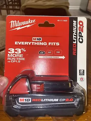New Genuine Milwaukee 48-11-1820 M18 CP2.0 Red Lithium Battery 2.0 Ah-Sealed Pkg • $39.99
