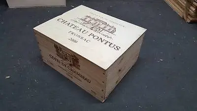 £19.95 • Buy 1 X 6 Bottle With Lid - Genuine French Wooden Wine Crate Box Wedding Gift Idea