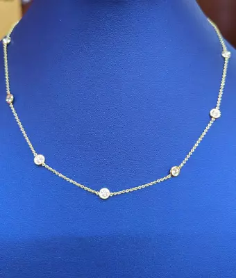 Tiffany & Co Diamonds By The Yard Necklace 18K Yellow Gold 1 54CTW 16 Long • $1.54