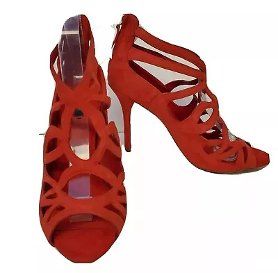 NEW Zara Basic Red Heel Suede Sandals NEW 2 Sizes Sz 39 & 38 Discount Pricing! • $39.99