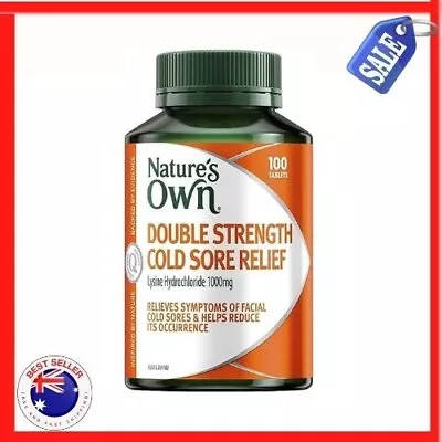 Nature's Own Double Strength Cold Sore Relief L-Lysine 1000mg 100 Tablets • $26.89