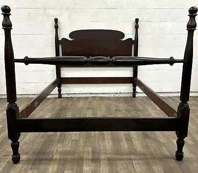 Vintage Full Size Duncan Phyfe Style Traditional Low Poster Bed • $749