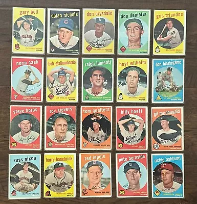 Lot Of Vintage 1959 Topps Baseball Cards Including Drysdale Good Condition • $14.50