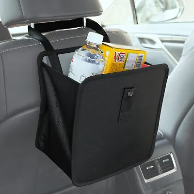 Collapsible Seat Hang Car Rubbish Bin Waste Basket Travel Waterproof Storage Bag • £8.97