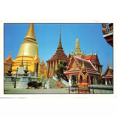 Postcard The Golden Pagoda At The Emerald Buddha Temple Bangkok Chrome Posted • $6.64