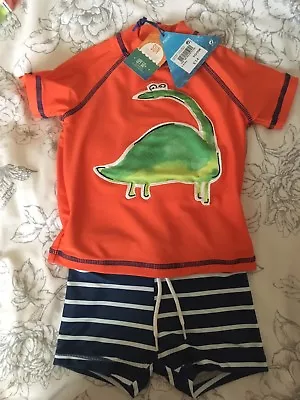 NEXT Boys UV Sun Protection Swim Suit Suit 2 Piece Dinosaur 9-12 Months BNWT • £7.50